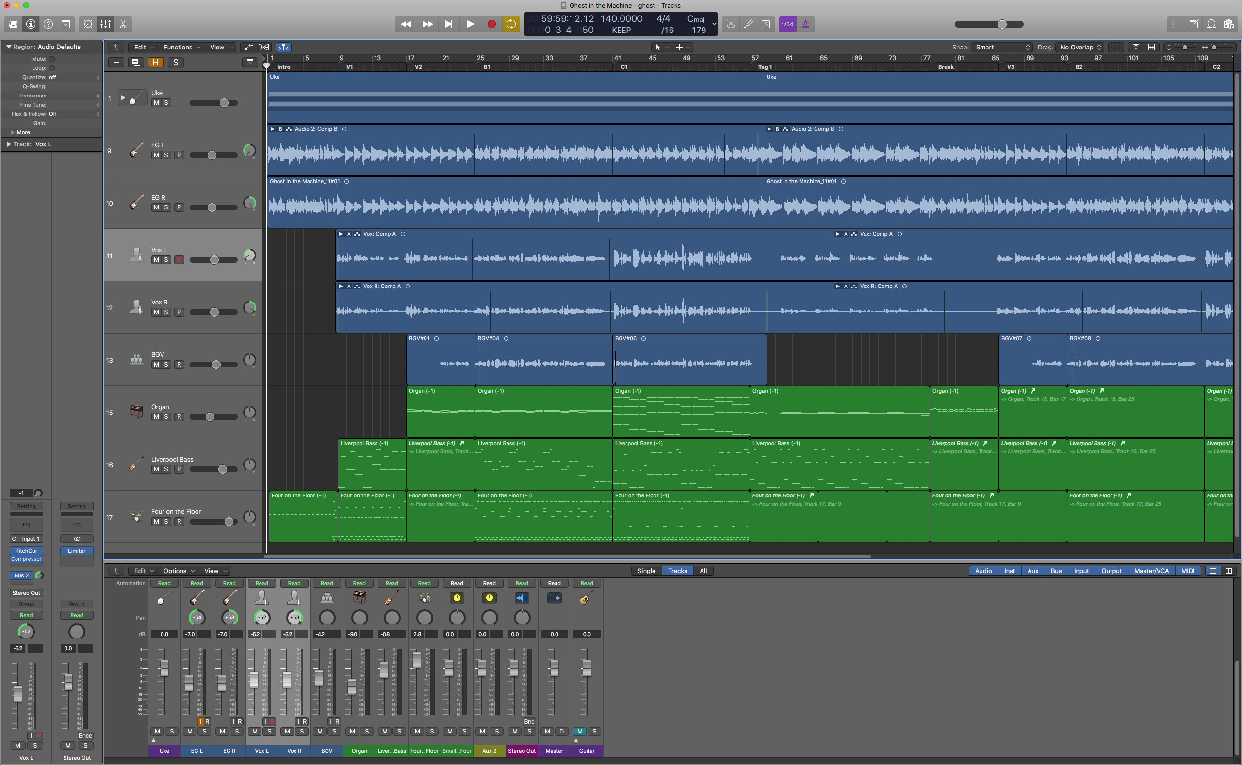 Screenshot of Logic Pro Song File